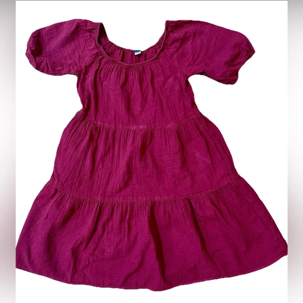 Old Navy Vintage Boysenberry Mini Dress Ruffled Puff Sleeves Y2K Cottagecore XS